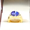 Tanzanite Oval Cut With 925 Sterling Silver Gold Plated Ring For Men's #B671 JL375688157118