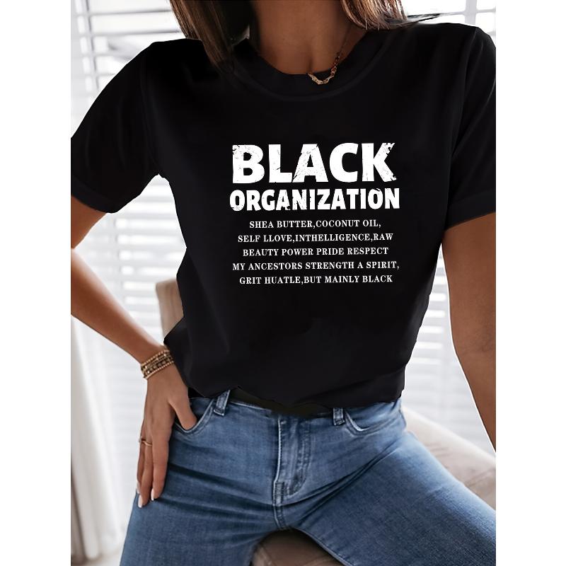 Polyester Casual Women s Short Sleeve T-Shirt Moisture Wicking Breathable XXL чёрный