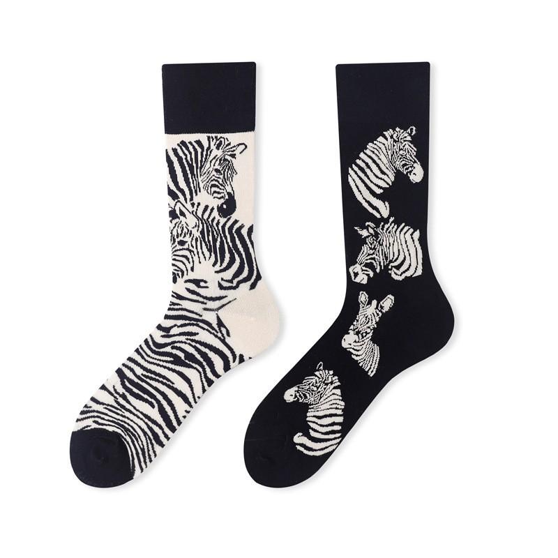 Asymmetric Crew Socks Men Women Cartoon Sports Casual Fashionable Pair