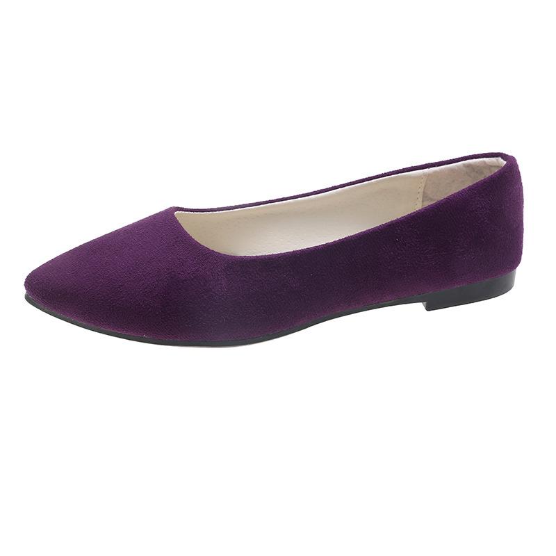 Moda Kadın Sivri Burun Loafer'lar Tekne Ayakkabı Bale Rahat Daireler Ayakkabı