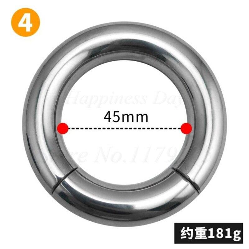 304 Stainless Steel Heavy Duty Male Magnetic Ball Scrotum Stretcher Penis Lock Ring BDSM Sex Toy for Man
