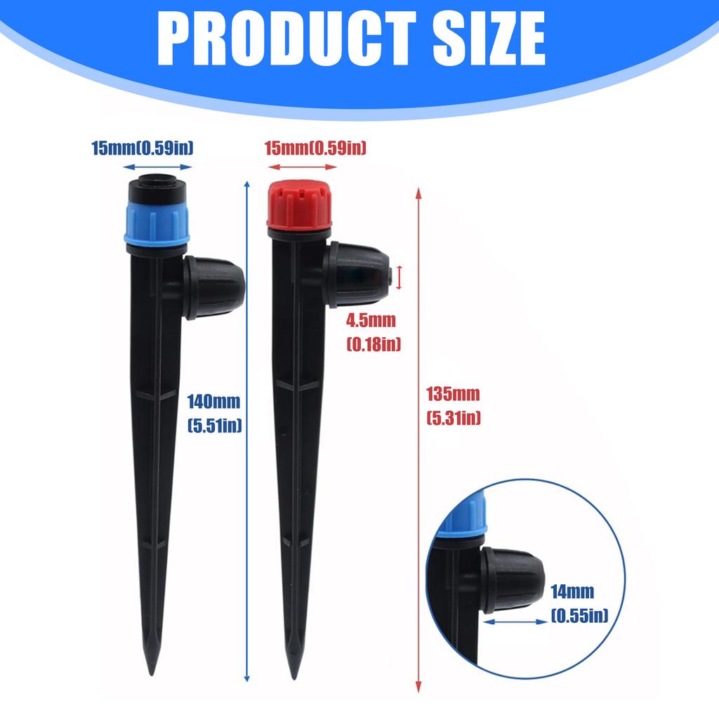20Pcs Garden Water Sprinkler Spikes Base Adjustable 360 Degree Sprinkler Nozzle for Large Area Coverage Grass Irrigation