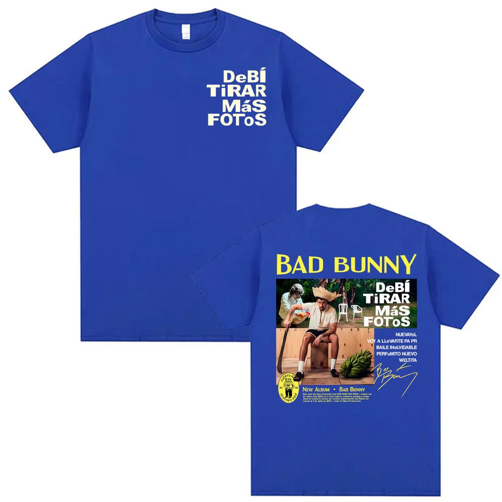 Rapper Bad Bunny T-shirt Debi Tirar Mas Fotos Album Graphic T-shirts Men Women Street Vintage High Quality Comfort T Shirts