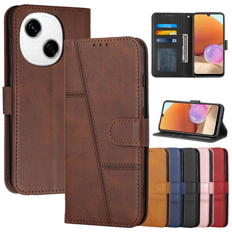 Leather Flip Spark40 Case on For Tecno Spark 40 40c Camon 40 Premier Pro Plus 4G Coque Magnetic Cases Stand Wallet Phone Cover