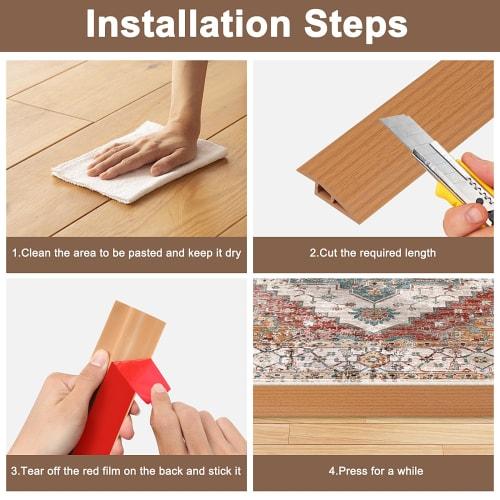 1-meter self-adhesive carpet and laminate, tile strip, entrance strip, suitable for carpets, floors, and thresholds 7mm to 10mm high (A5010, Black Wal