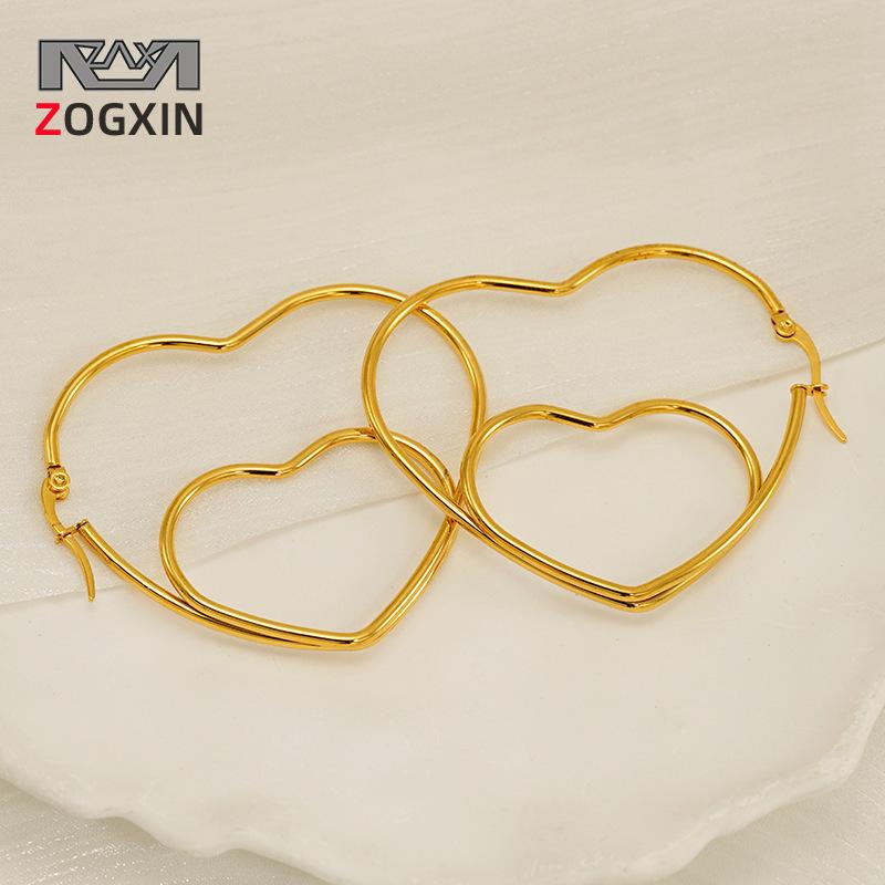 Trendy Double-Layer Heart Design Earrings: European & American Fashion, Versatile & Stylish for Women