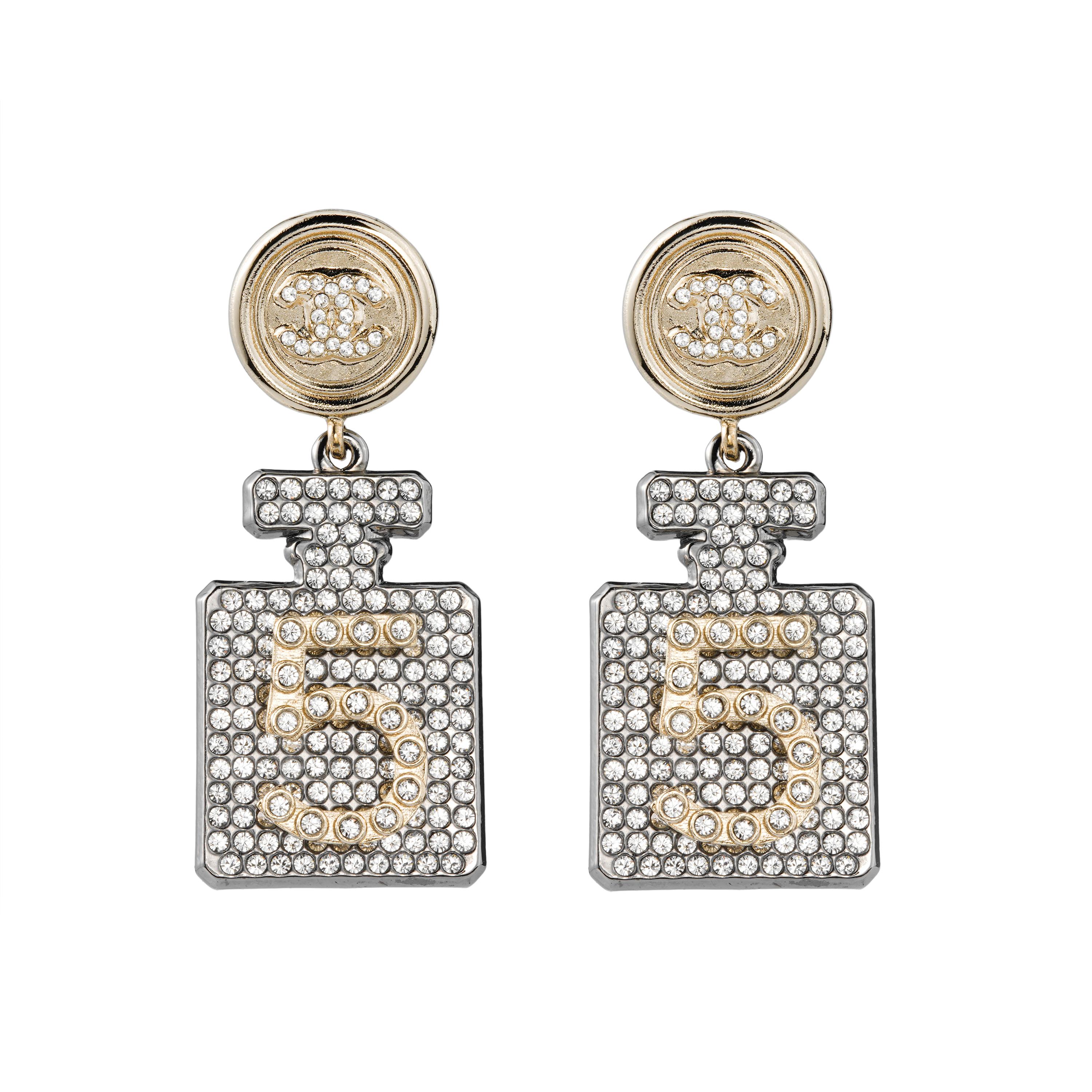 

Chanel No. 5 100th Anniversary Diamond Perfume Bottle Earrings Women earrings AB6224-B05696-NC475 Dark Gray
