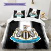 Newcastle United FC Pattern Bedding Quilt Set  Home Decoration  Gift (1 * Duvet Cover + 2 * Pillowcase  Without Core)
