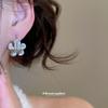 Korean Sweet Zirconia Double-Sided Floral Earrings - Luxury, High-End, Fashionable Jewelry for Women