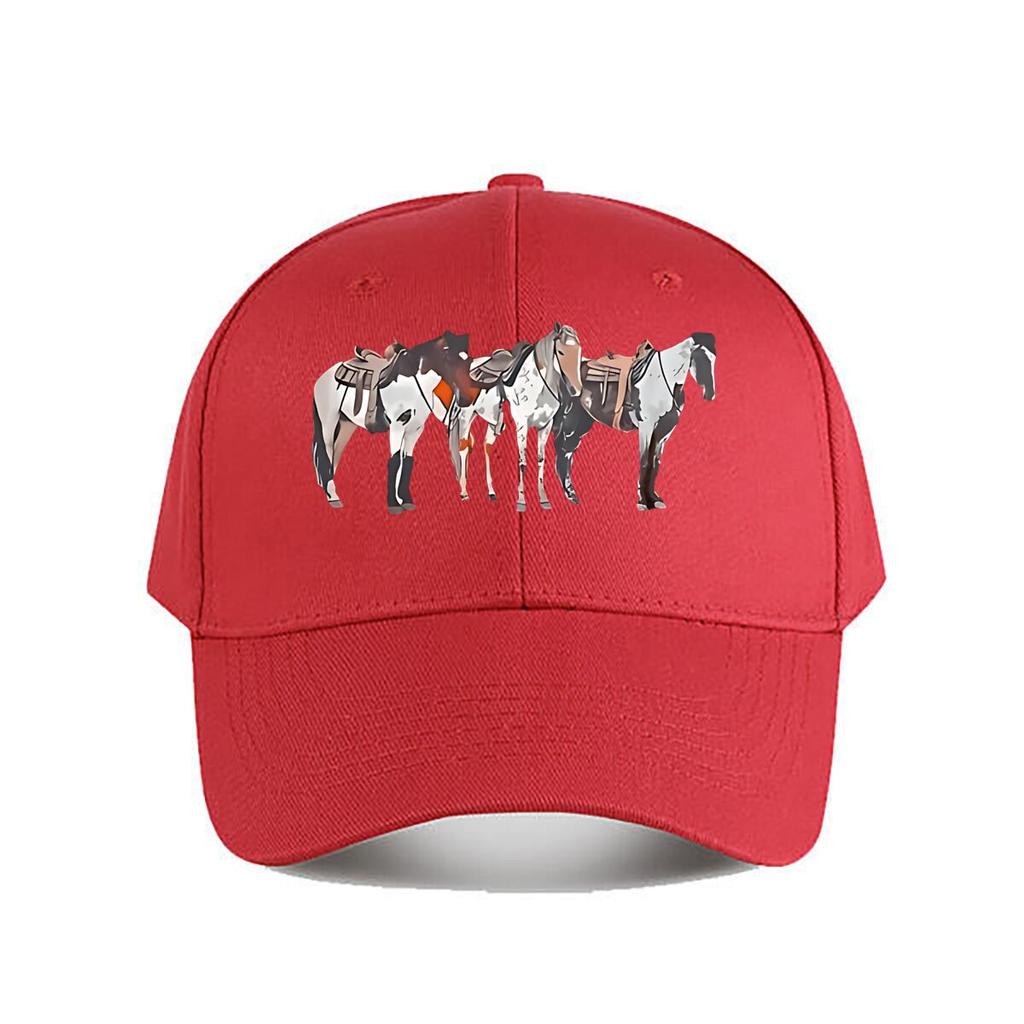 Illustrated Horse Canvas Wall Art Baseball Cap Fashion Unisex Sunhat Womens Outdoor Sports Snapback Cap
