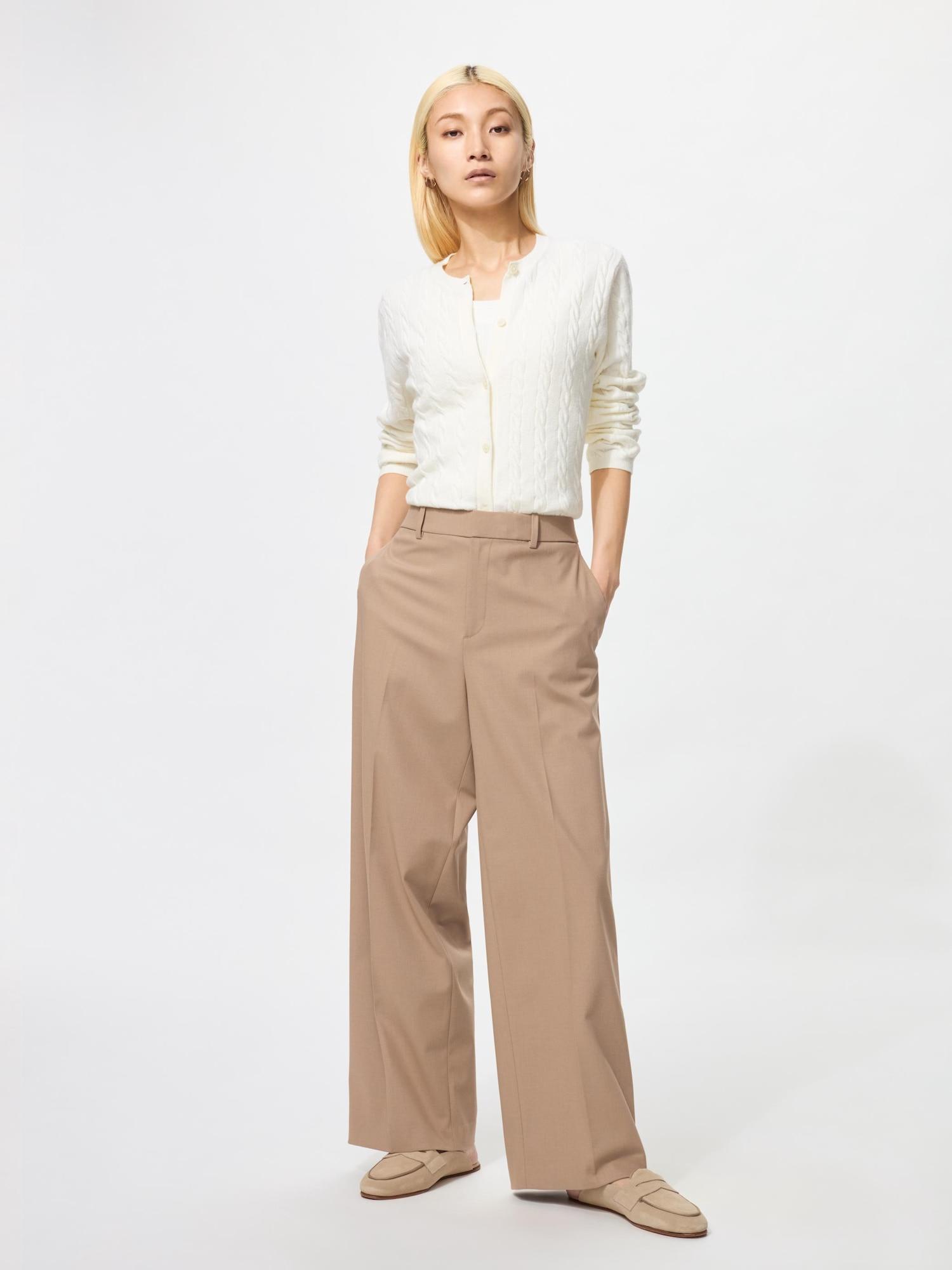 

Uniqlo Умные широкие брюки Длина штанины 70 74 см 32 BEIGE/WOMEN 3XL