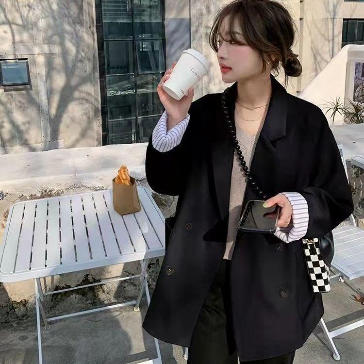 

Весенне-осенняя куртка больших размеров, двубортное, повседневное и универсальное пальто XXL чёрный