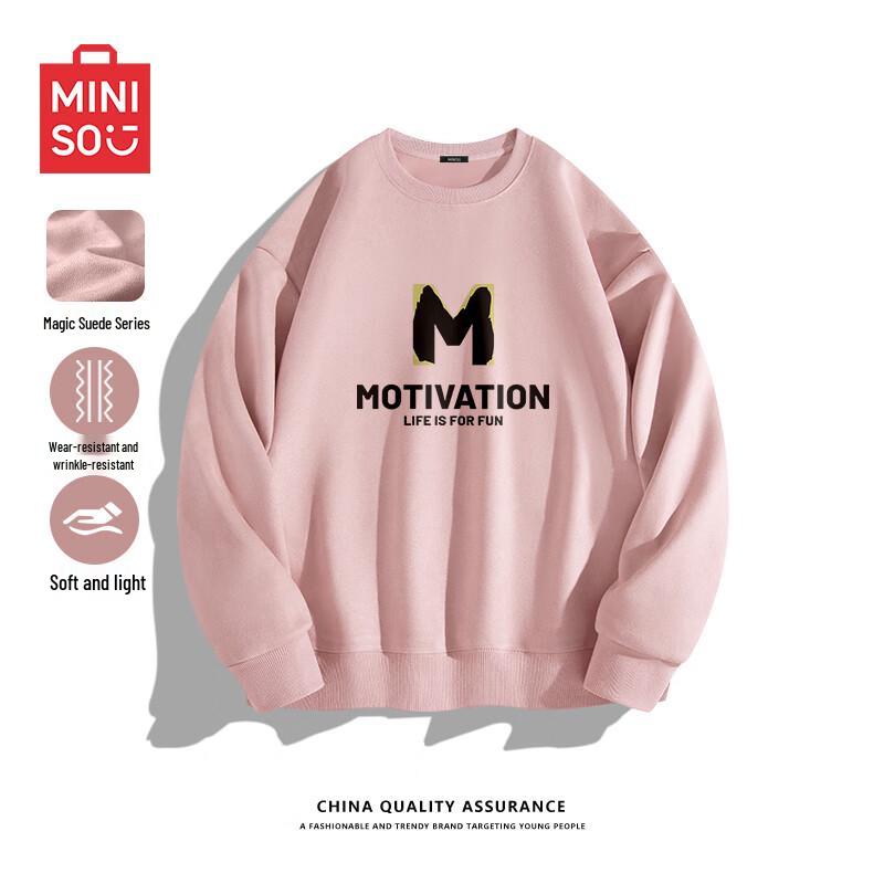 

MINISO Men s Trendy Suede Fleece Pullover Sweatshirt XL