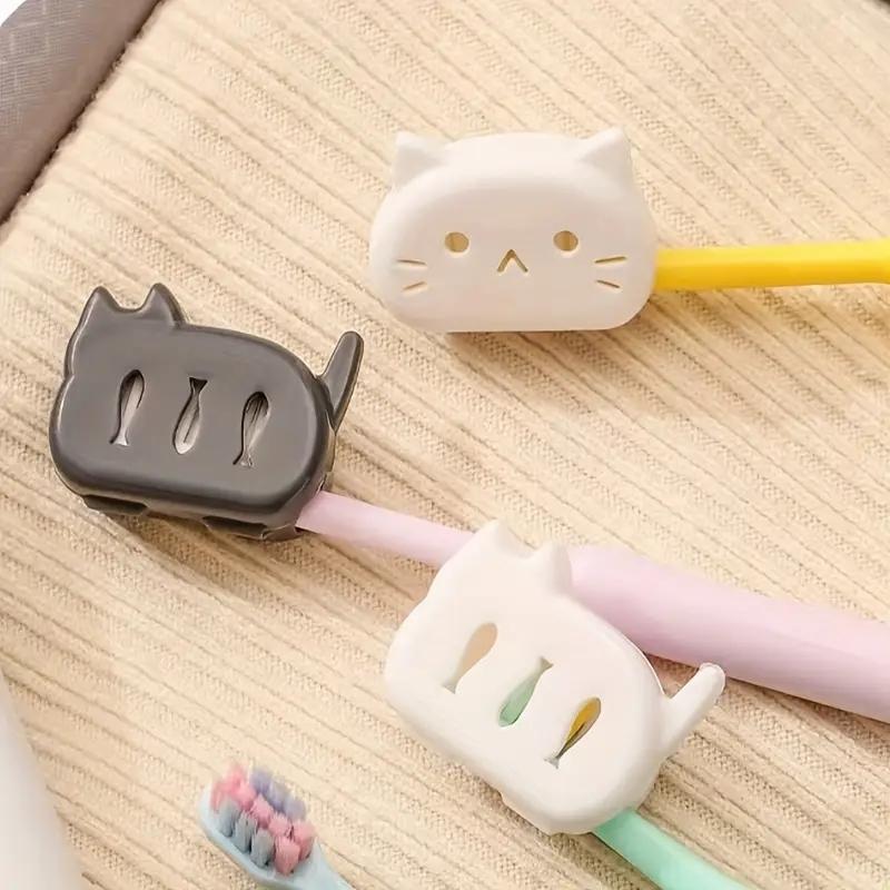4PCS Cartoon Cat Toothbrush Head Case Cute Dustproof Protective Covers Portable Bathroom Travel Accessories