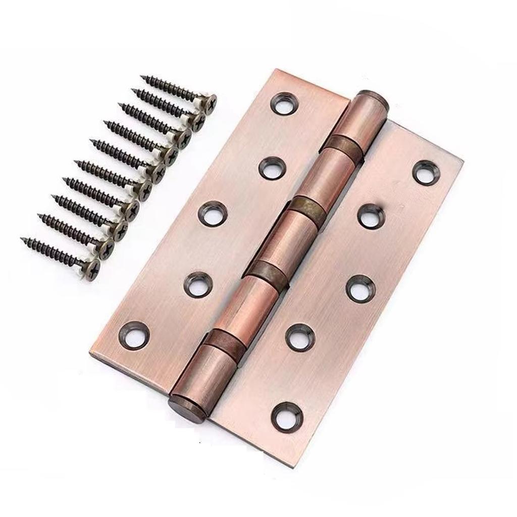 Zawiasy drzwiowe z łożyskami kulkowymi, 4 x 3 cale Wytrzymałe zawiasy drzwiowe ze stali nierdzewnej, Płynne i bez skrzypienia, Nieusuwalny trzpień (Mosiądz)