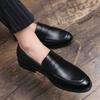 Autumn and winter casual small leather shoes youth pointed lazy shoes heightening hair stylist night show