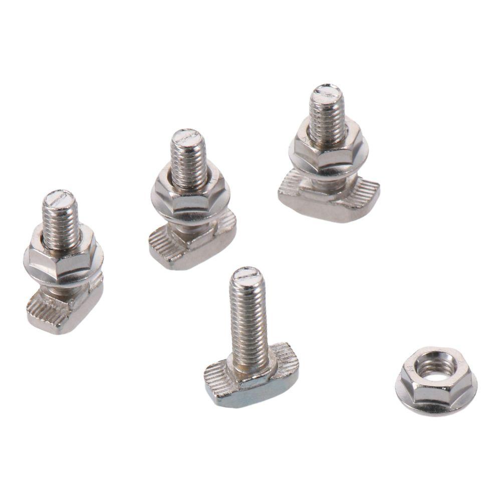 20 Sets Carbon Steel T Slot Drop-in Bolt Silver Hammer Head T-Bolt for 30 Series Aluminum Profile