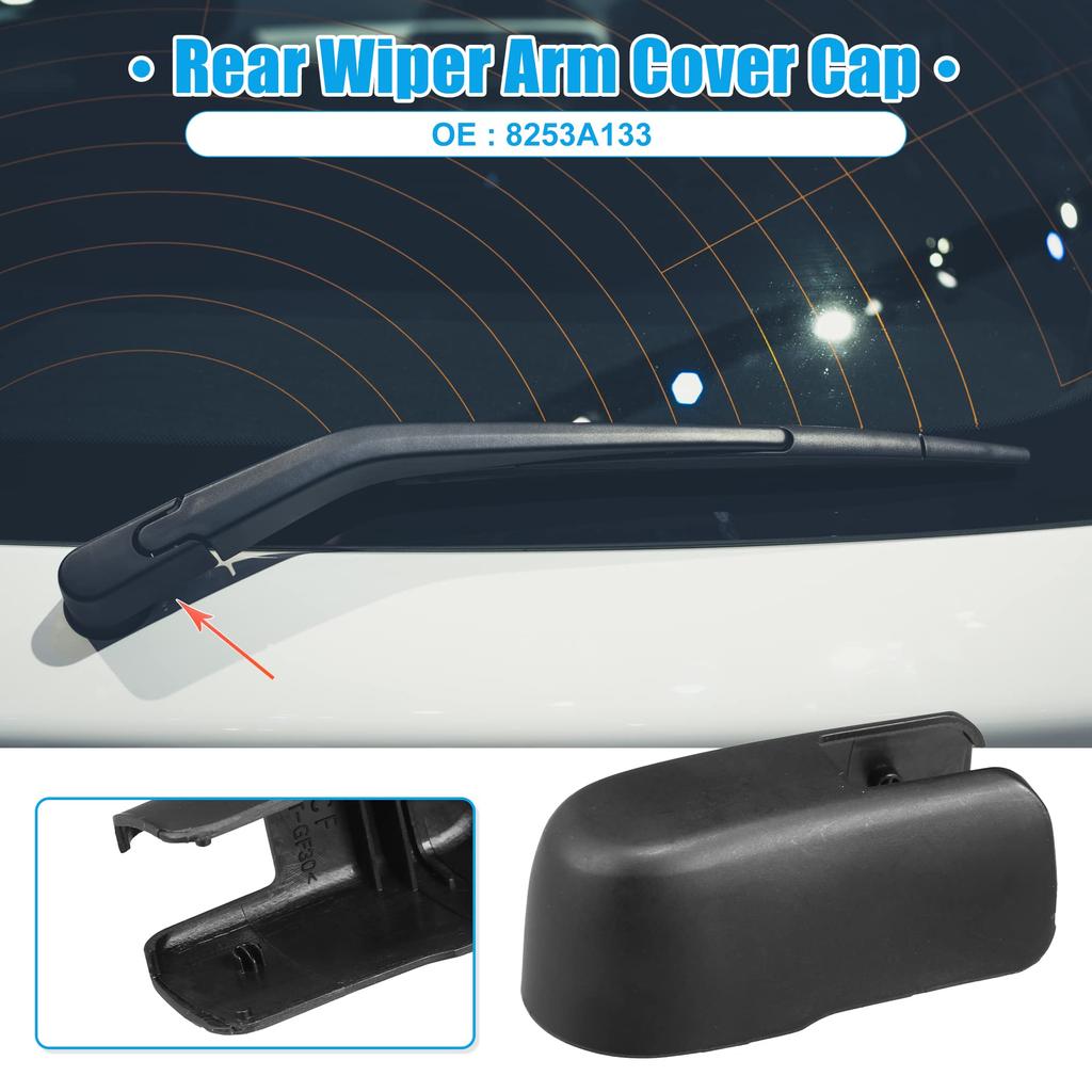 ACROPIX Rear Windshield Glass Wiper Arm Nut Cover Cap for Mitsubishi Compatible with Outlander Black 1pcs