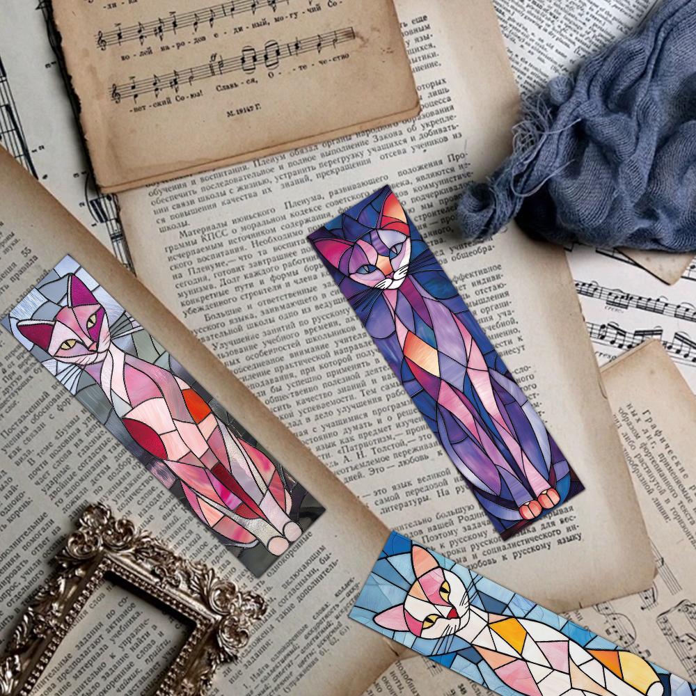 30PCS Elegant Cat Bookmarks Exquisite Reading Pages Book Markings Student Creative Gifts Decoration Page Markings Cards
