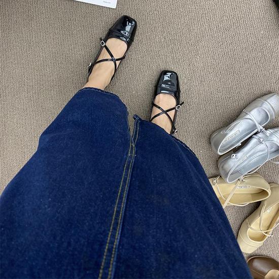 Cross Strap Buckle High-heeled Mary Jane Shoes for Women, Summer French Style, Girlish Feel, Coarse Single Shoes