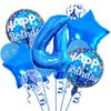 Blue Birthday Balloons Set 32inch Blue Number Stars Foil Ballon Boys Happy Prince Navy Ocean 1st 2nd 3rd 4th Birthday Balloon
