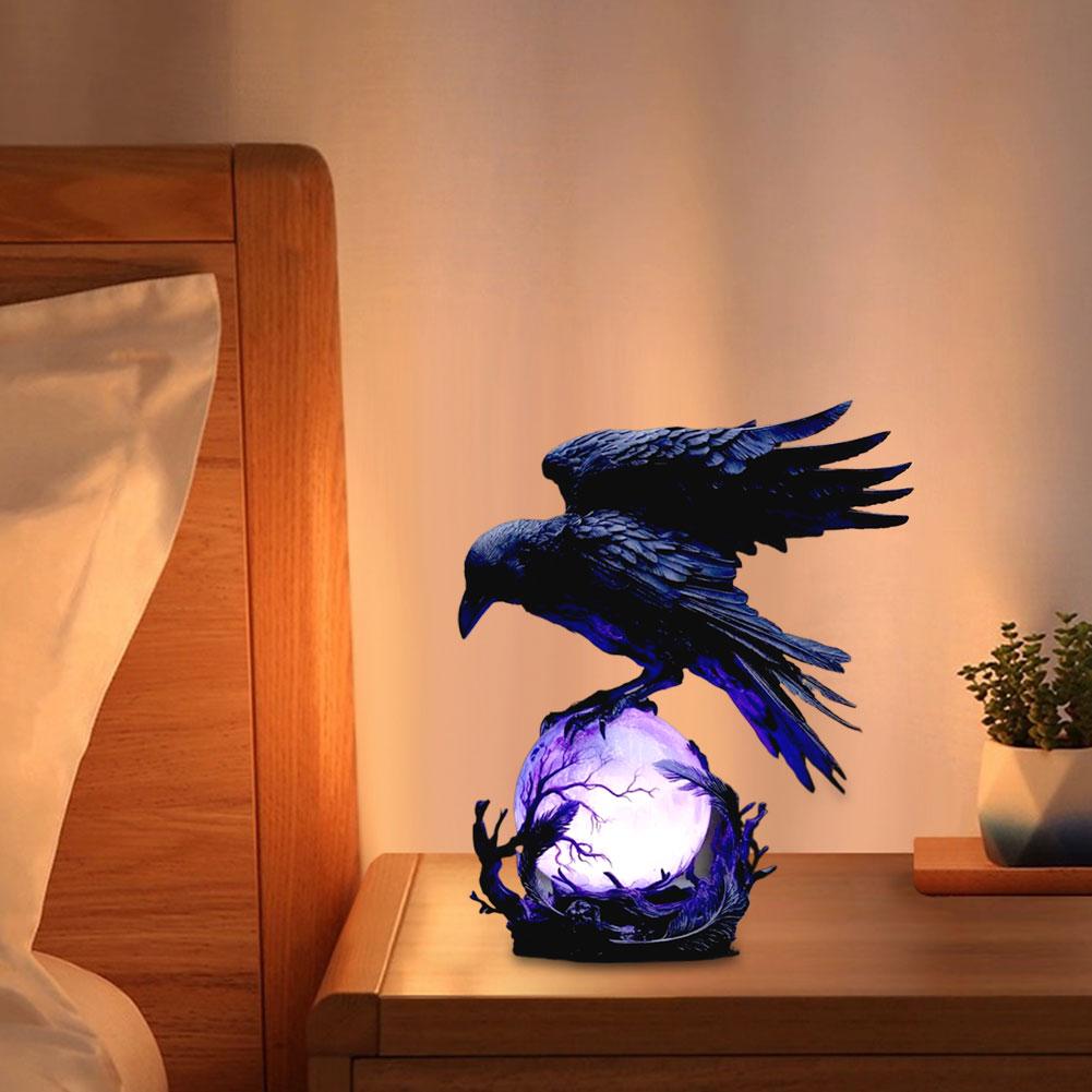 Eagle-shaped Glowing Ornament Resin Decorative Lamp Gothic-style Home Desktop Ambience Light Holiday Party Decoration