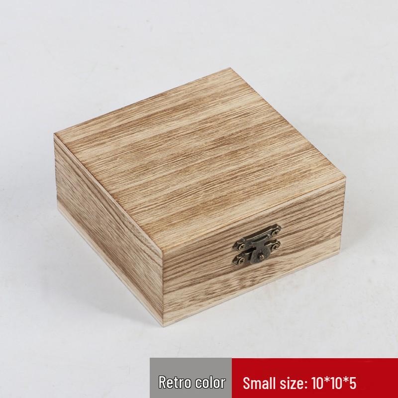 Paulownia Wooden Gift Box with Flip Cover and Lock, Multi-Spec Storage Box for Household Sundries