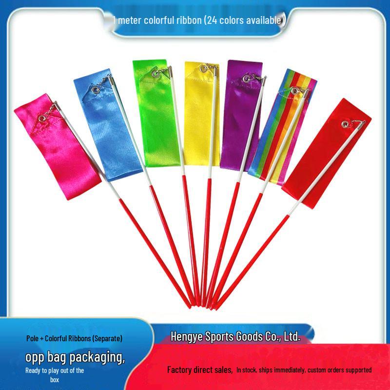 Rhythmic Gymnastics 1-Meter Ribbon for Kids - Streamer Dance Competition Prop E18