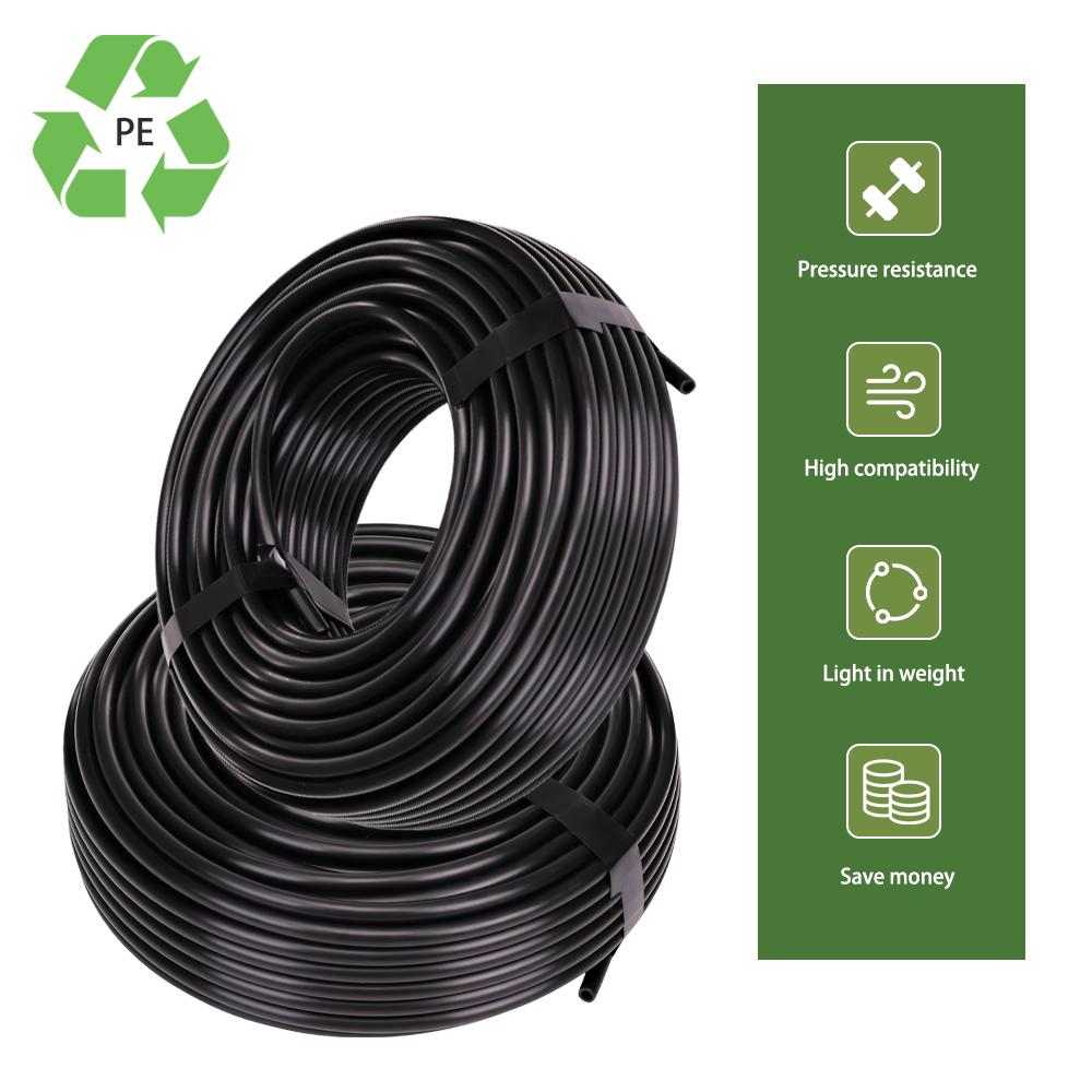 10/20/30/50M OD-6mm 8mm 12mm Black PE Garden Hose Pressure-Proof 4/6mm 5/8mm 9/12mm Drip Irrigation Pipe 3/8" 1/4" Watering Tube