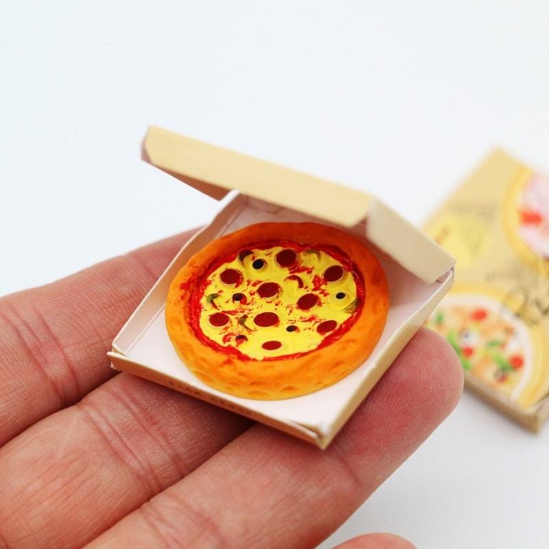 1/12 Doll House Miniature Pizza Set Food Play Model Figure With Realistic Design Safe Resin Figurine For Kid Pretend Play