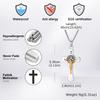 Vnox Saint Benedict Catholic Cross Pendant Necklace for Men Women, 50/60/70cm Stainless Steel Link Chain, Religious Jewelry Gift