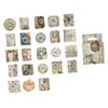 46pcs Diary Decorative Decal Self Adhesive Vintage Clock Pattern Diary Stickers for Handbooks Notebooks Albums Theory