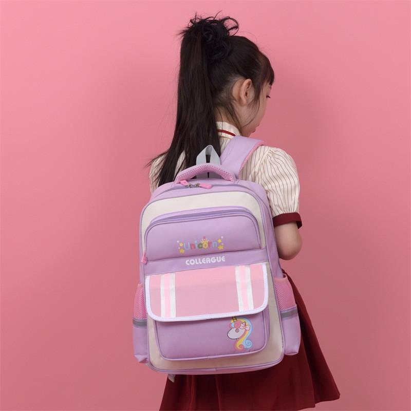 Versatile Unisex Cartoon Animal Print Backpack For Elementary Students With Comfortable Curved Shoulder Straps