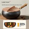 Zhangqiu Traditional Handmade Large Belly Iron Wok, Forged Coating Non-stick Pan, Hand-beaten Stir-fry Pan, Milk Pot, Cooking