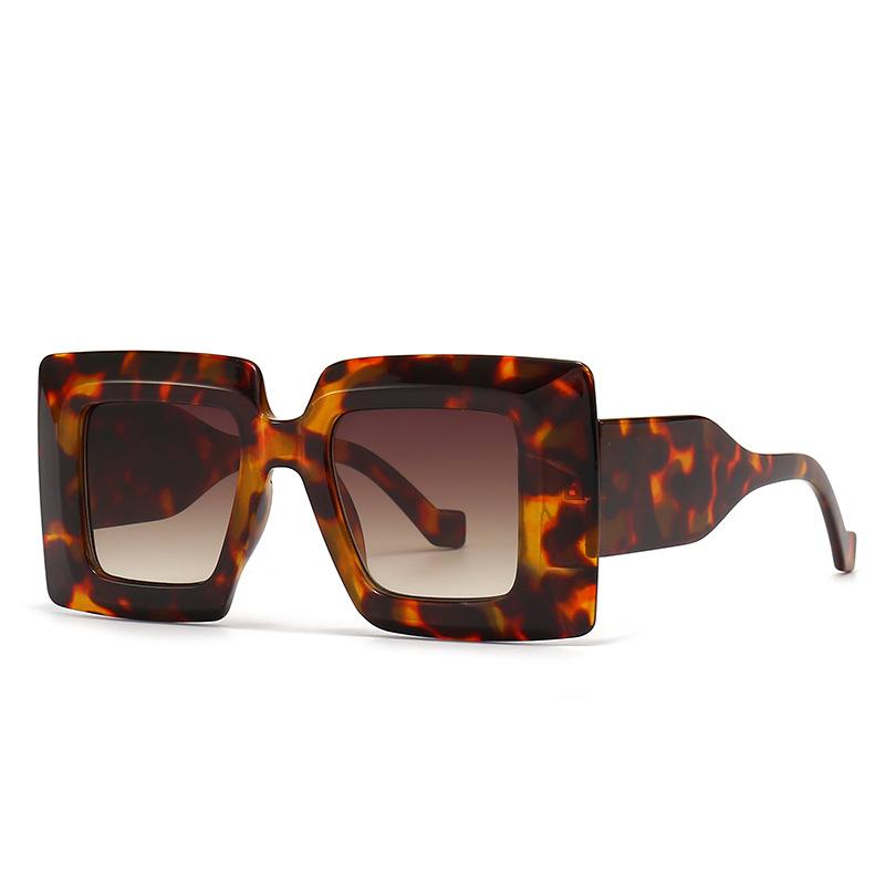 

New Fashion Women Square Sunglasses For Men Luxury Brand Designer Female Sun Glasses Vintage Eyewear Shades UV400 as picture леопардовый