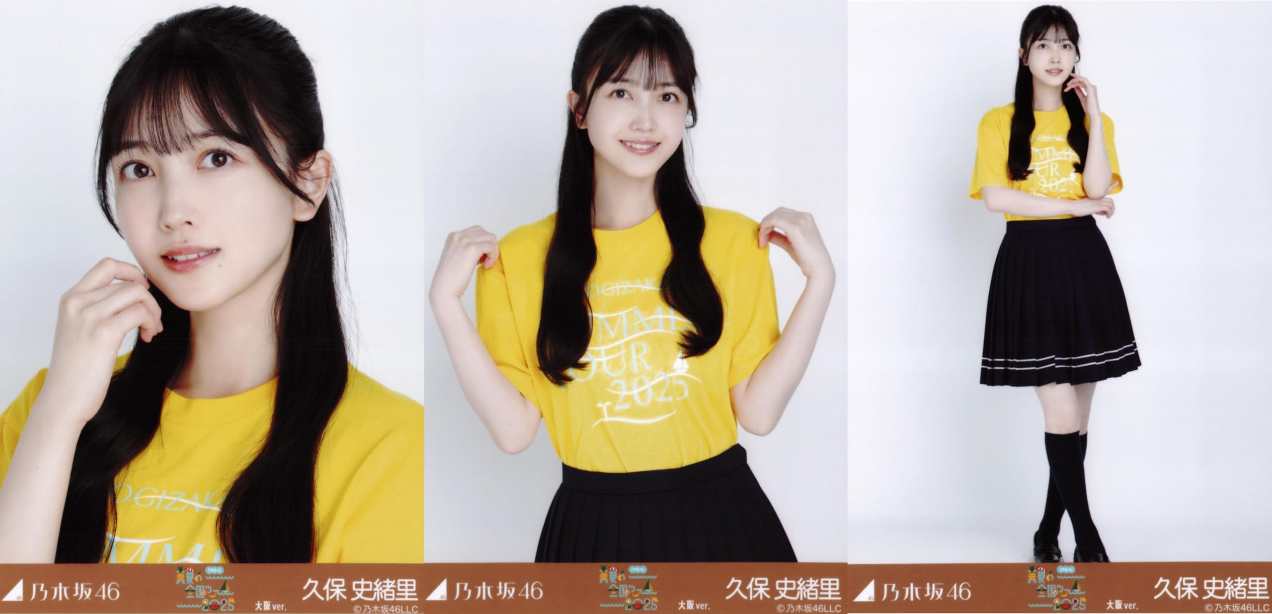 

Nogizaka46 Midsummer National Tour 2025 Photo T-shirt Osaka version 3-piece set featuring Shiori Kubo