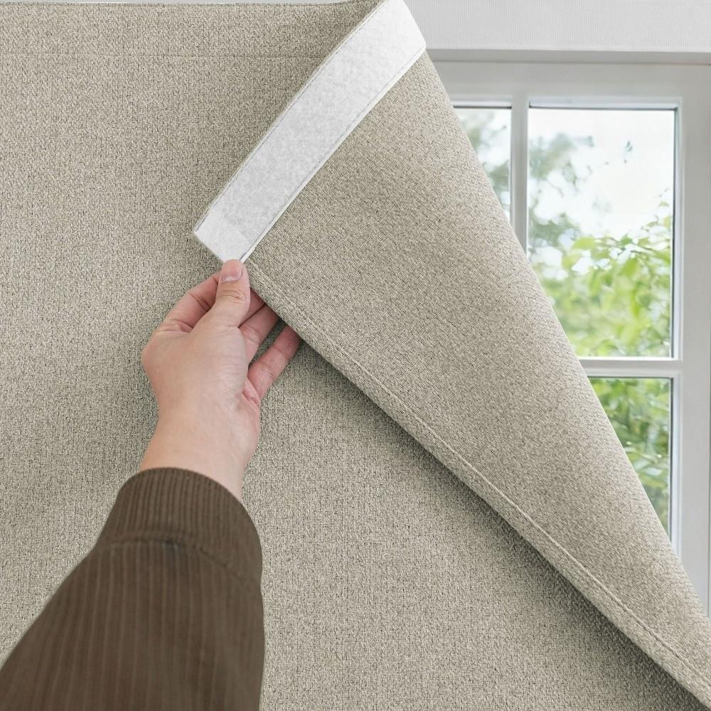 Self-Adhesive Blackout Curtains Light Blocking Sun Shield Curtain Minimalist Window Shade Nursery