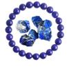 Crystal & Natural Stone Beaded Bracelet: Ruby Zoisite, Strawberry Quartz, Lapis Lazuli