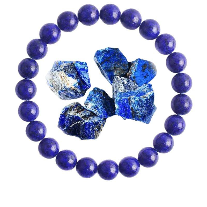 Crystal & Natural Stone Beaded Bracelet: Ruby Zoisite, Strawberry Quartz, Lapis Lazuli