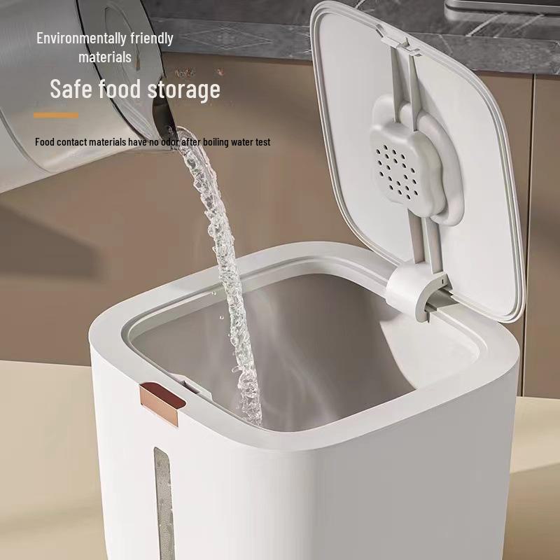Vegetarian Rice Container - 20 Lb Capacity, Food-Grade, Moisture-Proof, Insect-Resistant Storage for Rice and Noodles.