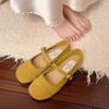 French suede Mary Jane shoes women's 2025 summer new retro soft sole with skirt round head flat bottom one pedal single shoes