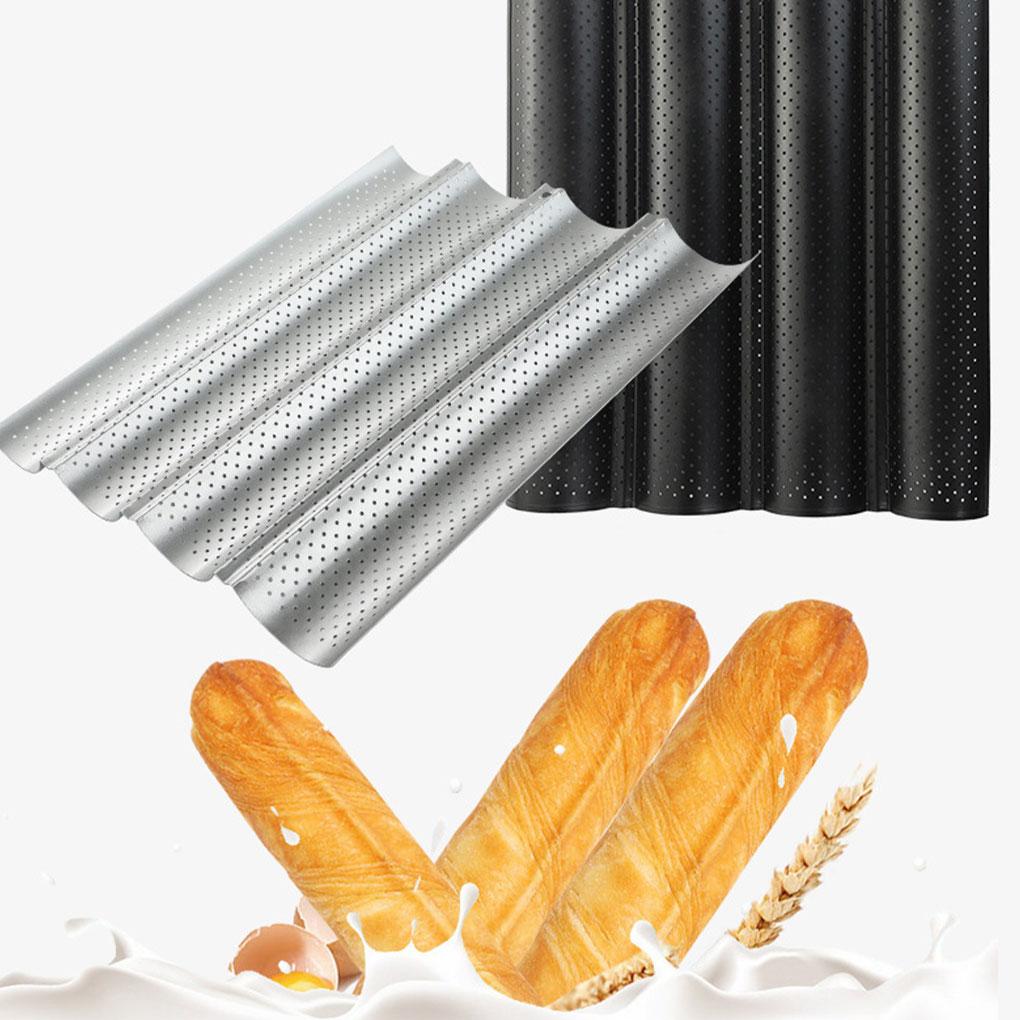 2 Groove Wave French Bread Baking Tray Carbon Steel Mold For Baguette Bake Tools