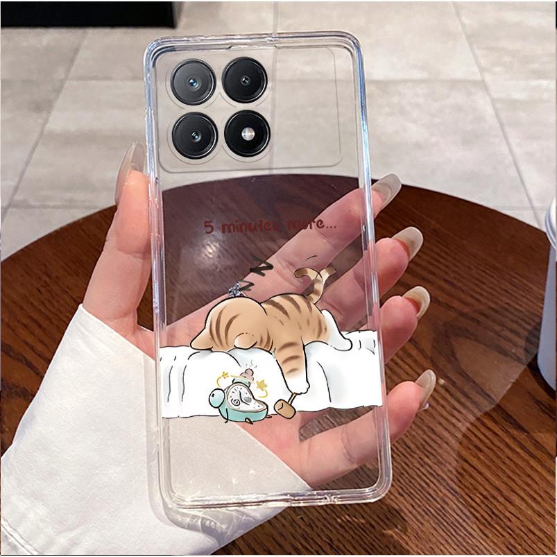 Case Poco X6 Pro 5G/Poco X6 5G Clear Luxury Cute Love Rabbit Funny Soft Silicone Phone Case PocoX6 X6Pro Transparent Back Cover