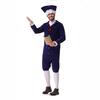 Medieval Halloween Officer Cosplay Costume Navy Blue Suit Adult Male