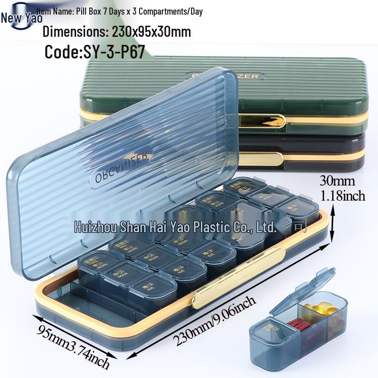 Seven-Day Pill Organizer: Morning, Noon, Night Portable Capsule Case with Large Capacity