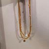 New Chinese Style New Amber Beaded Pearl Necklace High-end Collarbone Chain Neck Chain