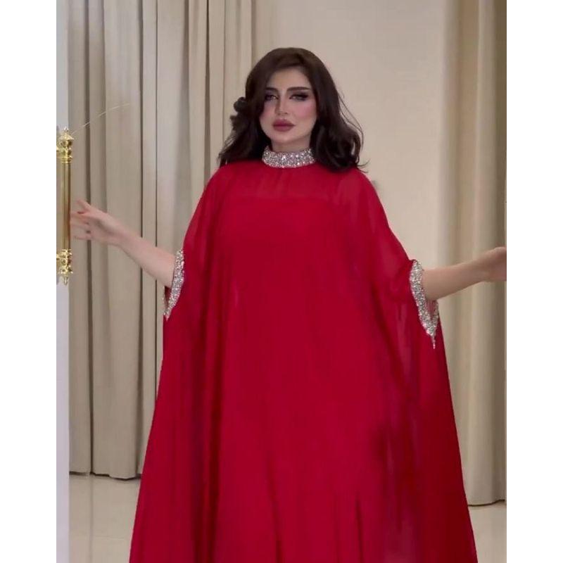 

Fashion Elegant Sexy Cloak Sequin Banquet Evening Dress Two-piece Set Sexy Party Evening Dress Red S