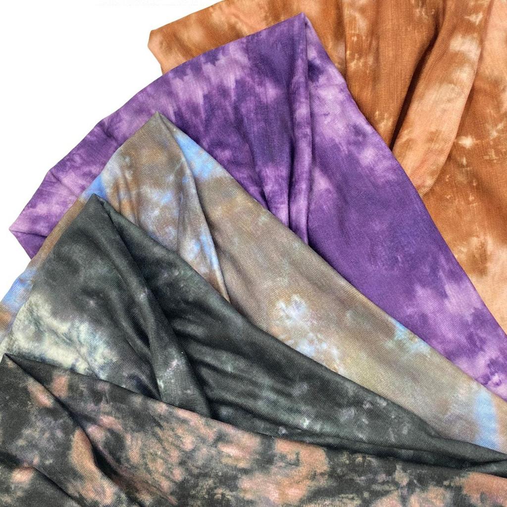 Boho Knot Turbans Yoga Elastic Head Wrap Women Headband Wide Hairbands Headwear Tie Dye Fashion Hair Band Accessories