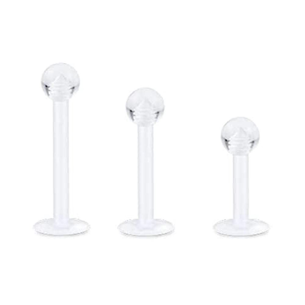 Clear Sports Work Bioflex Helix Tragus Conch Earrings Plastic Medusa Piercing Jewelry Lip Rings Labret Piercing Retainer