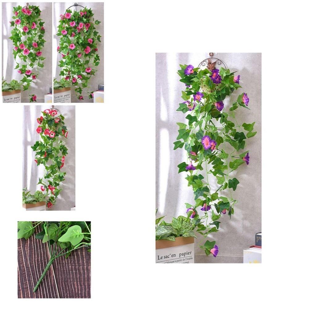 Morning Glory Artificial Silk Flowers Vine For Perfect Wall And Garden Decor**